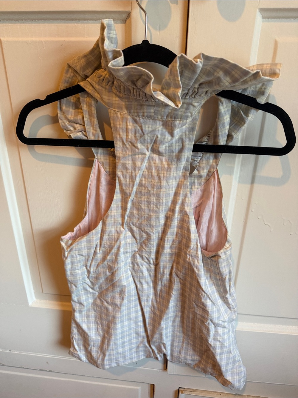 Light Purple Plaid Ruffle Halter Top - Picture 4 of 5